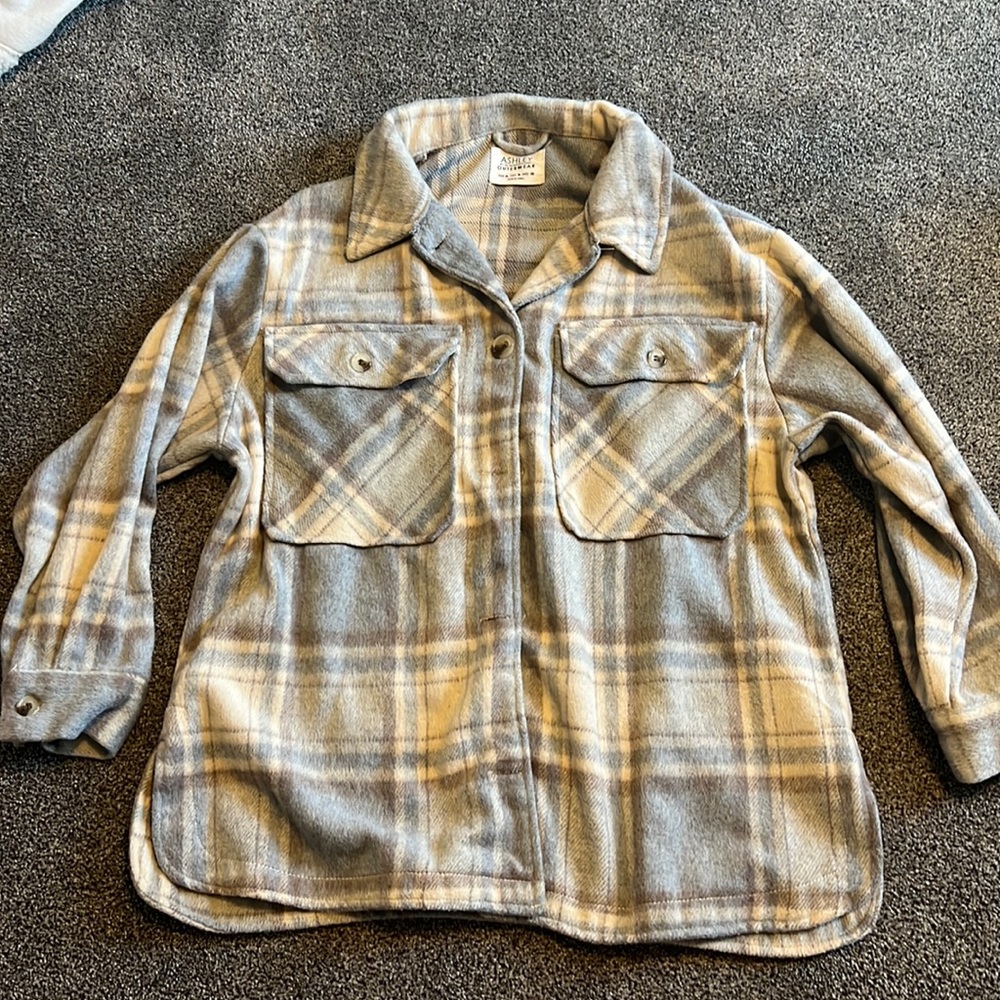 26 International Ashley Outerwear Brown Plaid Thick Shacket Size XL - Women